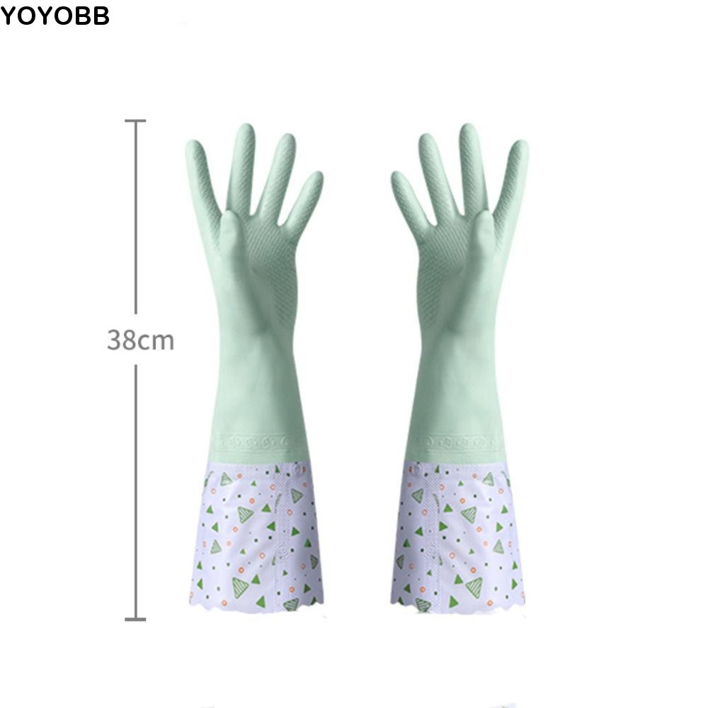 Dish Glove Rubber - قفازات مطاطية لغسل الأطباق، أكمام مرنة