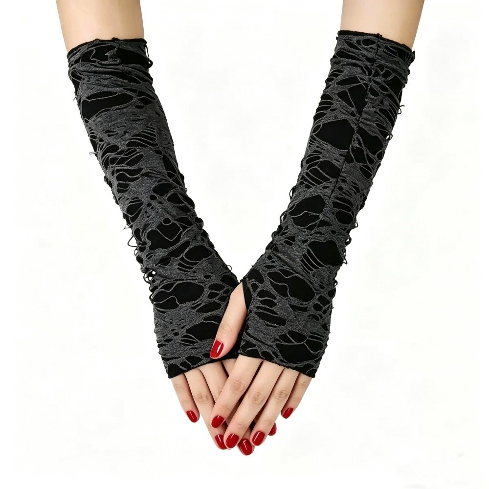 قفازات بانك طويلة بتصميم عتيق، - مراجعة Fingerless Glove Knit وسعره