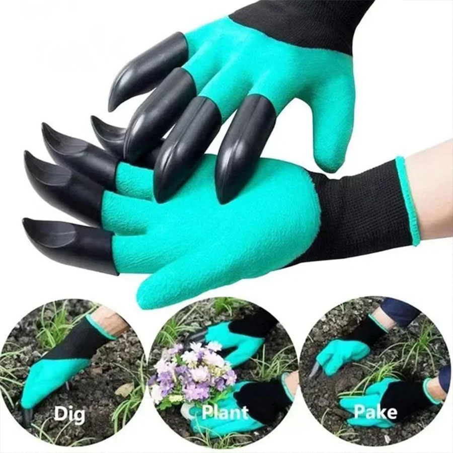 زوج من قفازات الحدائق المزودة  - مراجعة Gardening Glove Waterproof وسعره