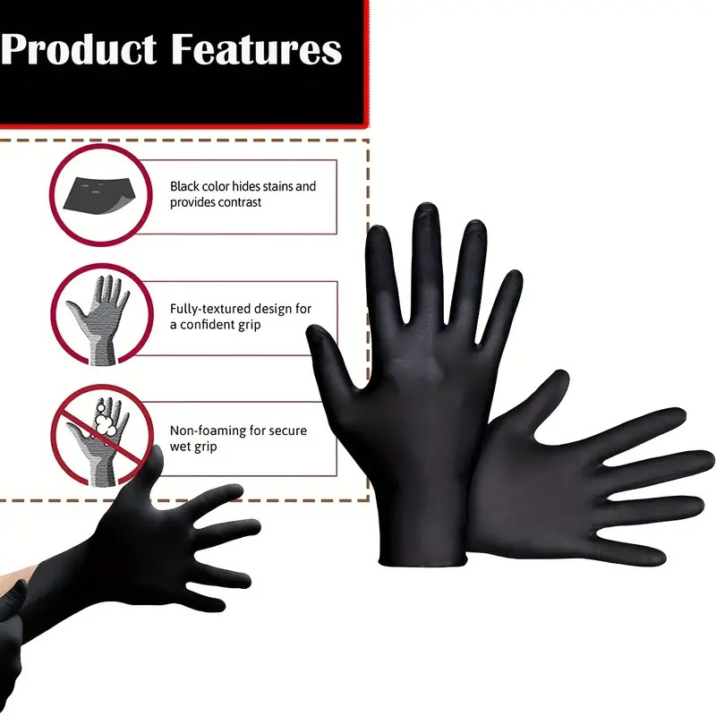 قفازات النتريل السوداء للاستخد - مراجعة Nitrile Mechanic Glove وسعره