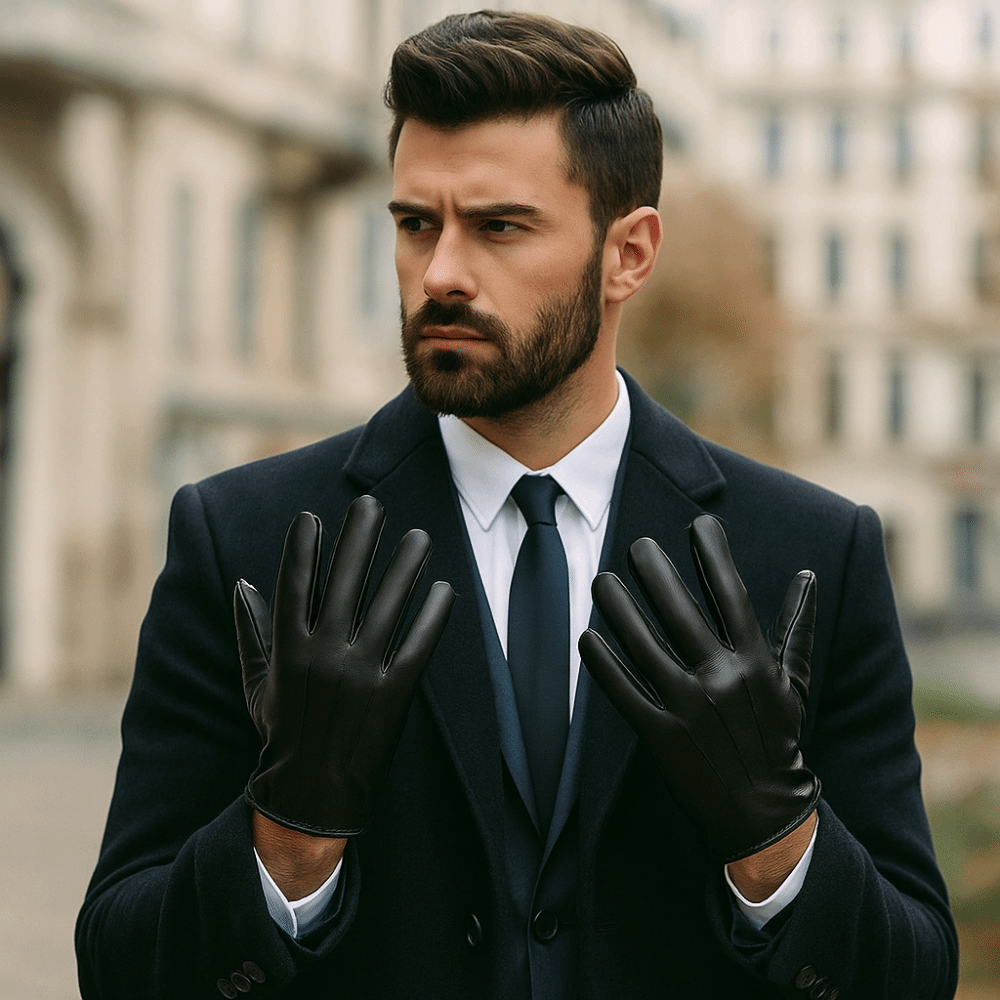 قفازات قيادة سوداء عصرية، قفاز - مراجعة Leather Driving Glove وسعره