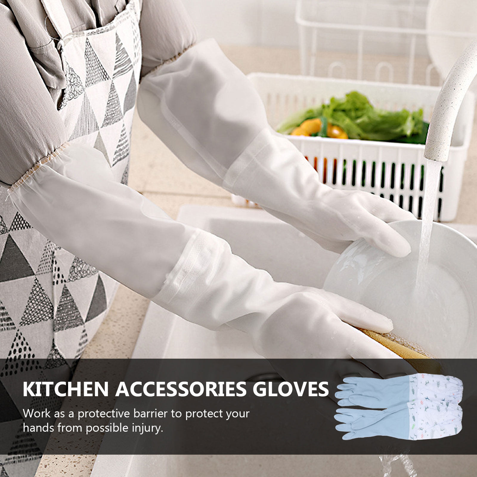 زوجان من القفازات المقاومة للم - مراجعة Dish Glove Rubber وسعره